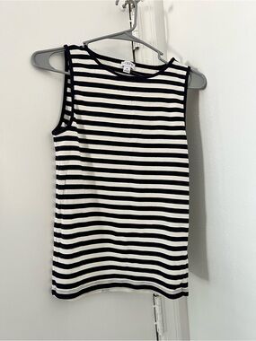 J. Crew Navy and White Striped Sleeveless Top